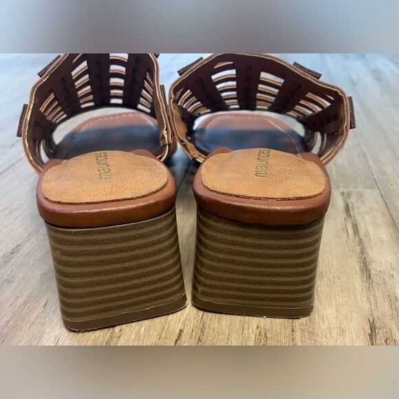 Maurices women’s brown slide latticed faux leather heels. Size 8 - Picture 5 of 7